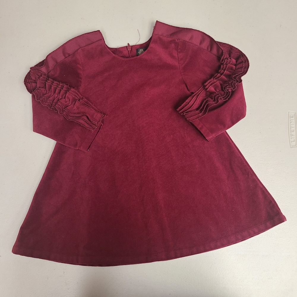 Burgundy Faux Velvet Dress sz 3